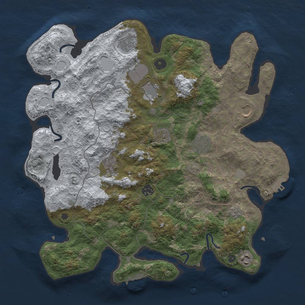 Rust Map: Procedural Map, Size: 4000, Seed: 170000, 18 Monuments