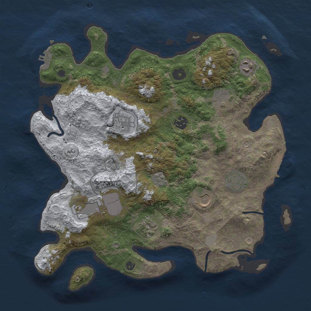 Rust Map: Procedural Map, Size: 3600, Seed: 1724562511, 18 Monuments