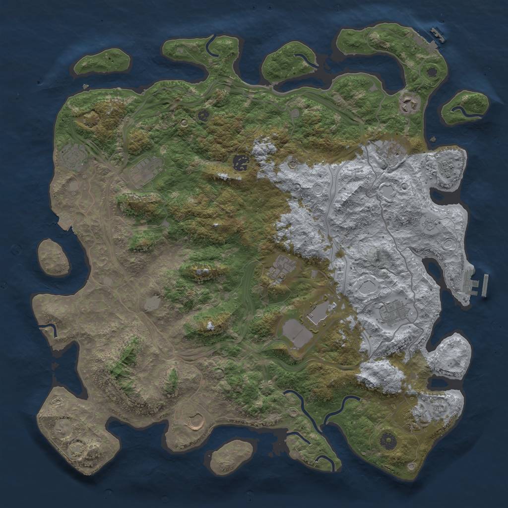 Rust Map: Procedural Map, Size: 4500, Seed: 450, 19 Monuments