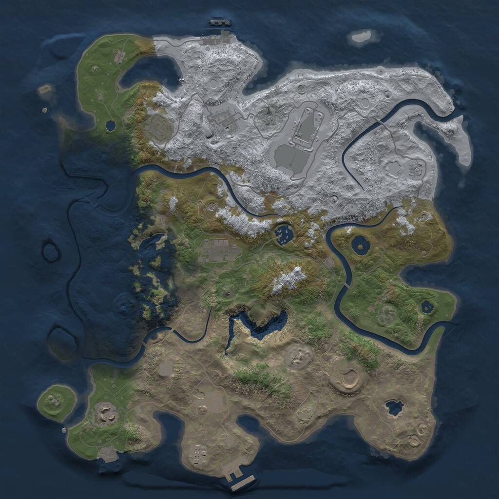 Rust Map: Procedural Map, Size: 4000, Seed: 1059, 15 Monuments