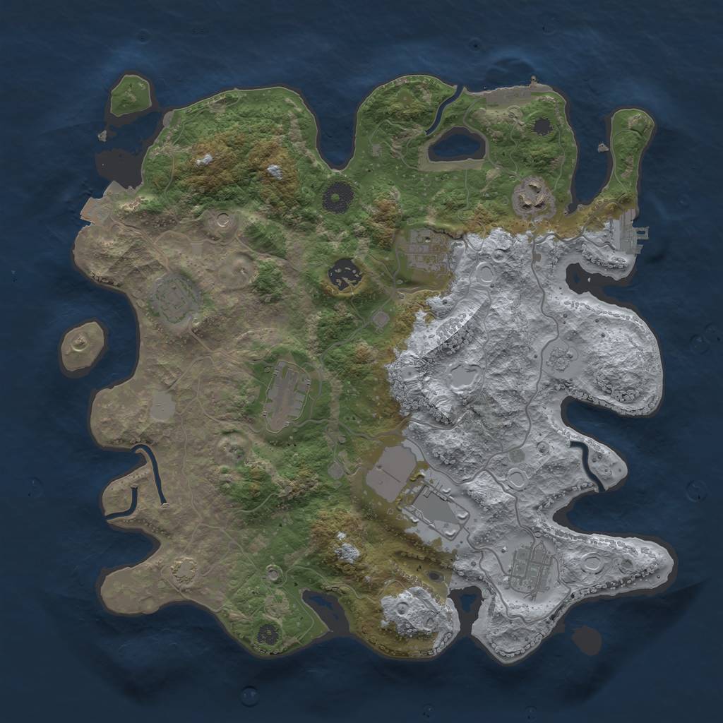 Rust Map: Procedural Map, Size: 3500, Seed: 479275, 15 Monuments