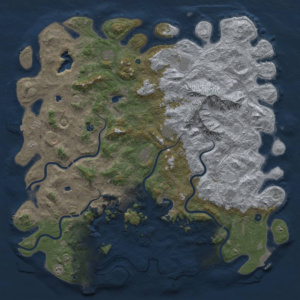Rust Map: Procedural Map, Size: 6000, Seed: 22918687, 17 Monuments
