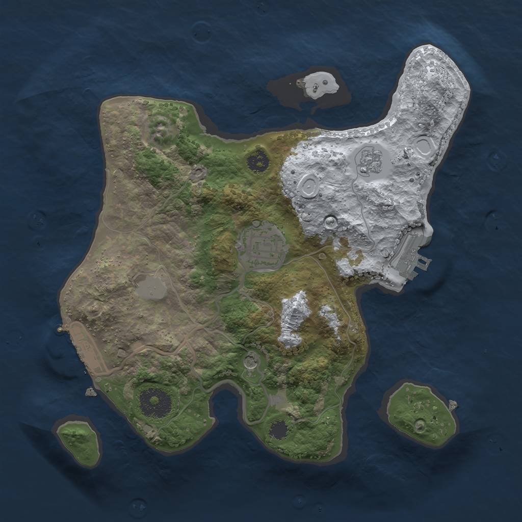 Rust Map: Procedural Map, Size: 2500, Seed: 78062358, 10 Monuments