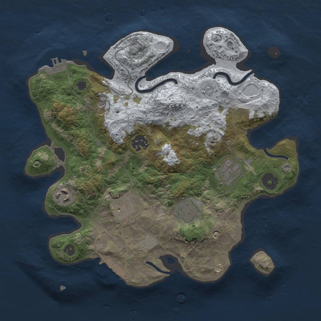 Rust Map: Procedural Map, Size: 3000, Seed: 1616736670, 14 Monuments