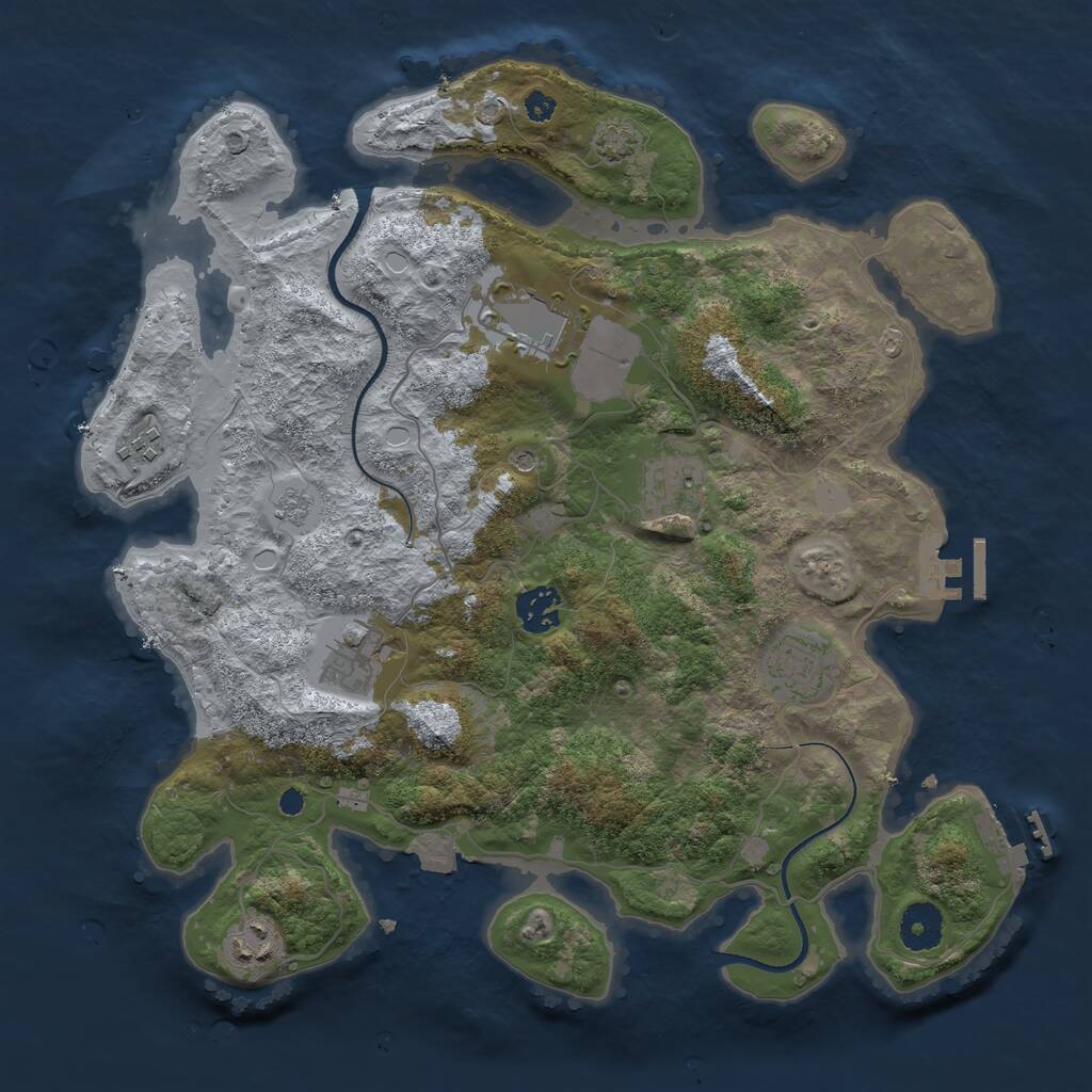 Rust Map: Procedural Map, Size: 3550, Seed: 746460, 13 Monuments