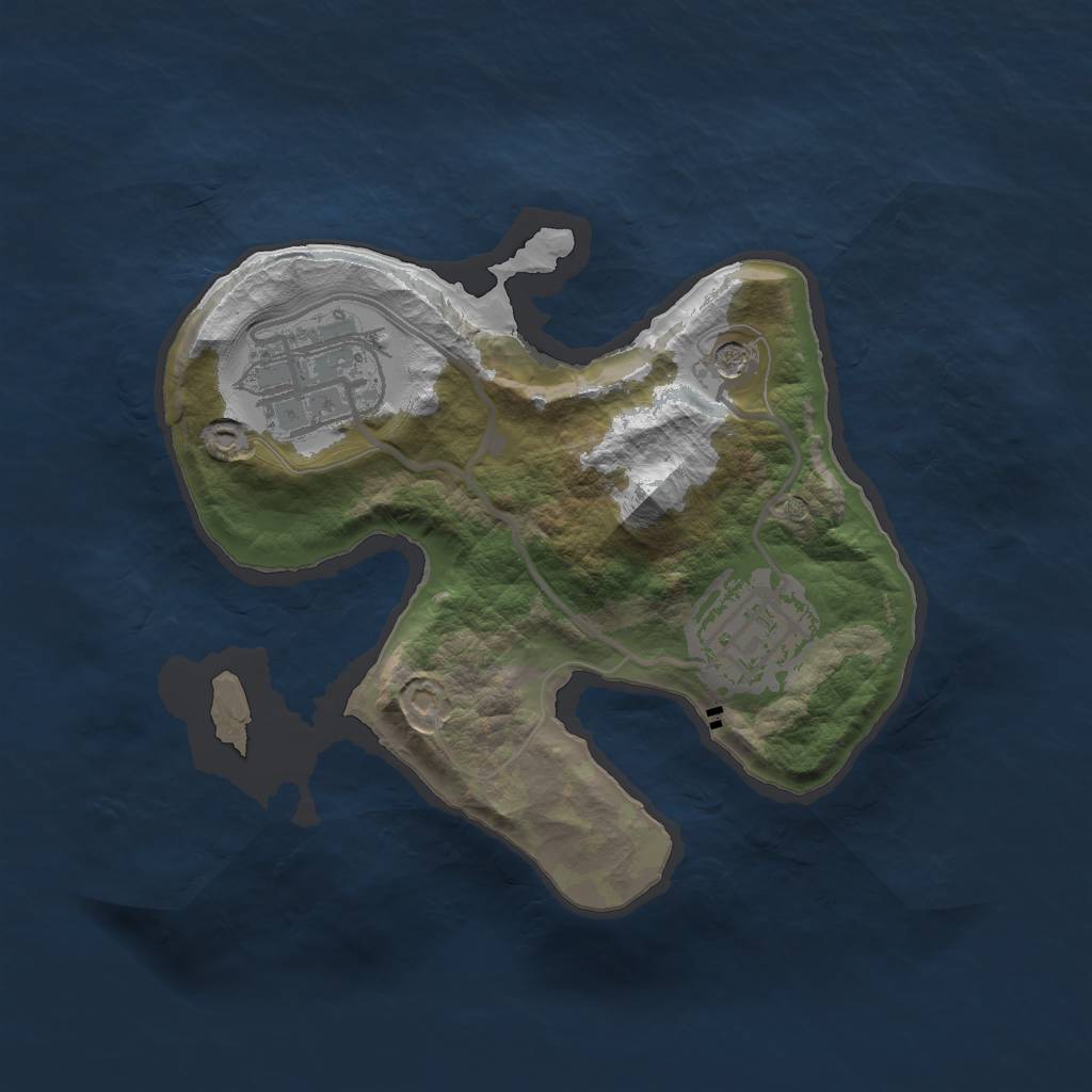 Rust Map: Barren, Size: 2000, Seed: 1234, 5 Monuments