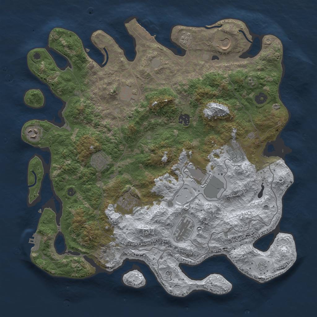 Rust Map: Procedural Map, Size: 4000, Seed: 307937, 19 Monuments