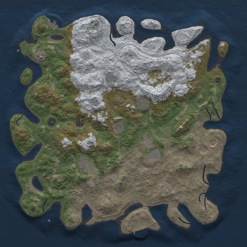 Rust Map: Procedural Map, Size: 4500, Seed: 1592670867, 18 Monuments