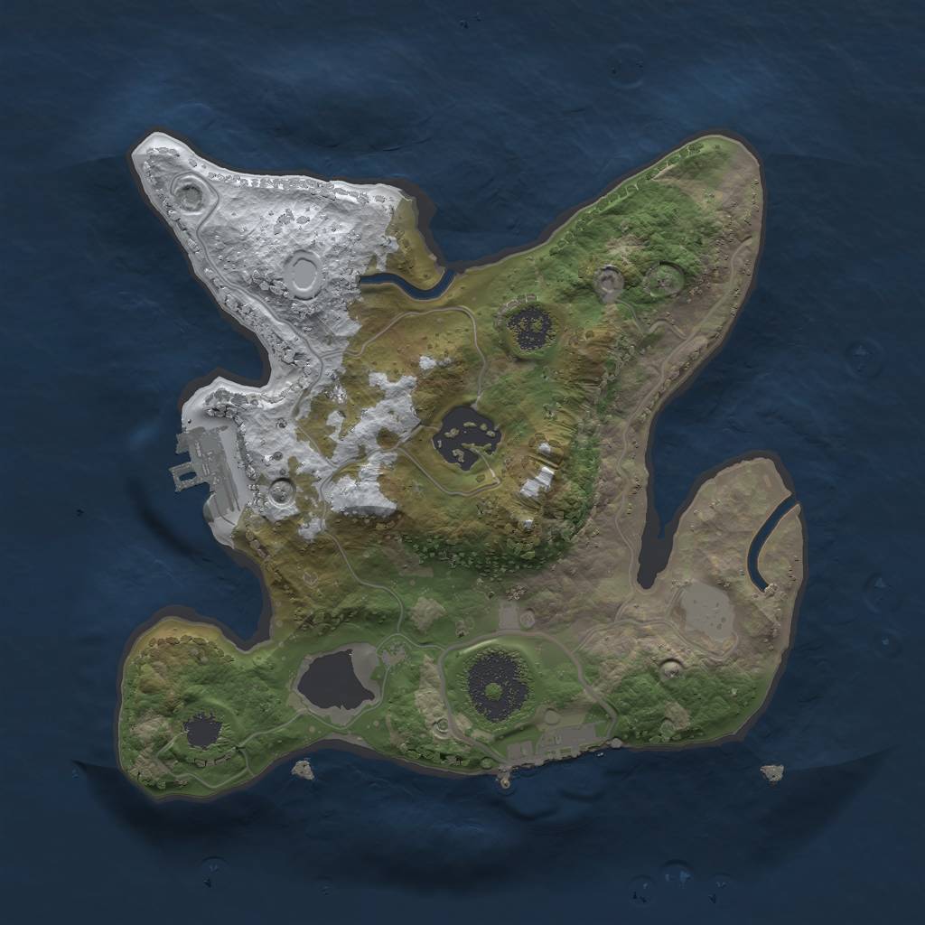 Rust Map: Procedural Map, Size: 2222, Seed: 2173905, 8 Monuments