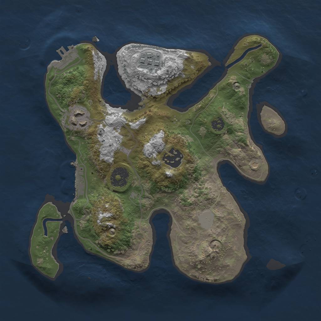 Rust Map: Procedural Map, Size: 2500, Seed: 58075658, 10 Monuments