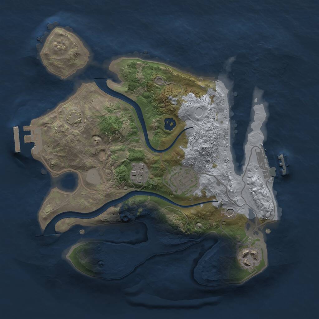 Rust Map: Procedural Map, Size: 2500, Seed: 1928, 8 Monuments