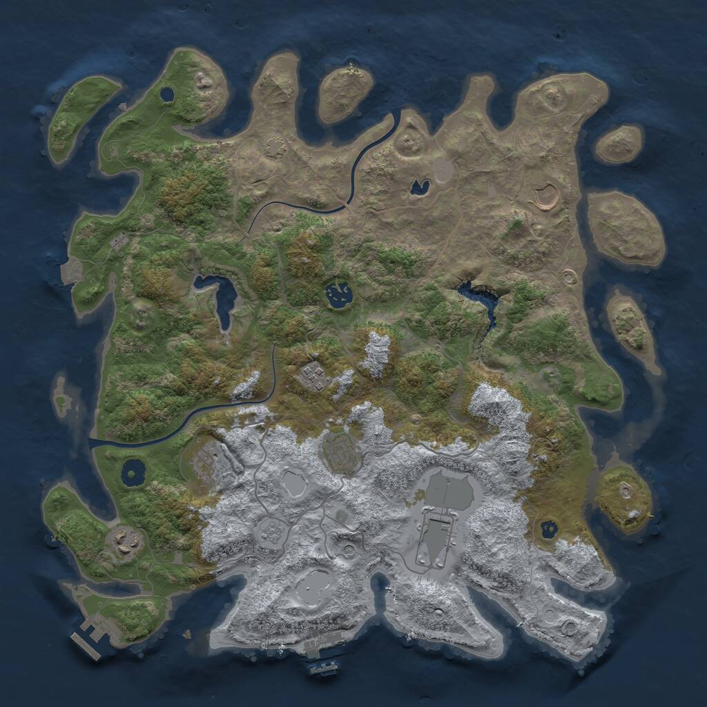 Rust Map: Procedural Map, Size: 4000, Seed: 9899, 13 Monuments