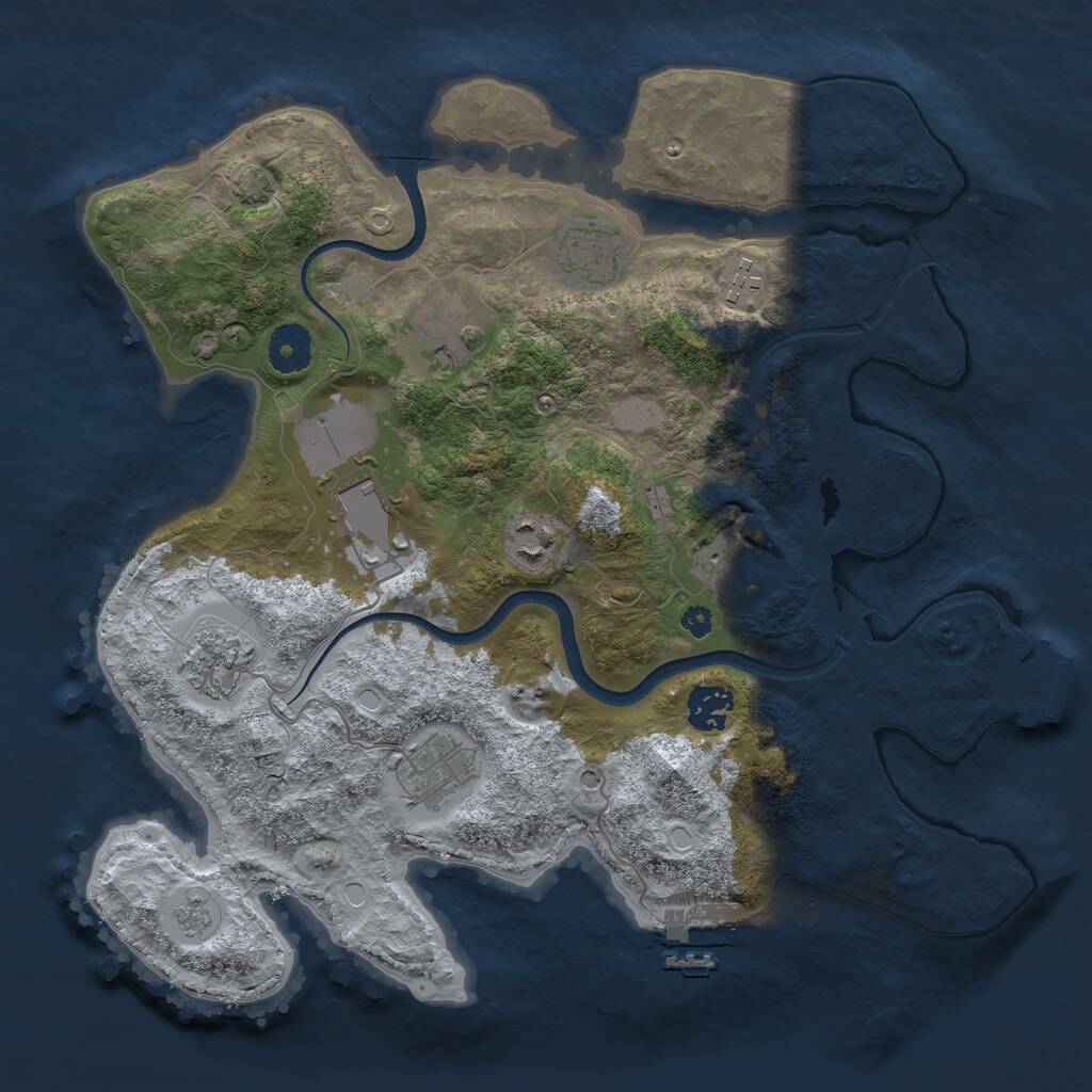 Rust Map: Procedural Map, Size: 3500, Seed: 812009749, 15 Monuments