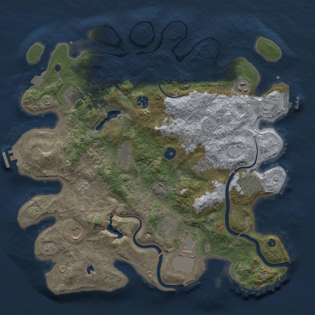 Rust Map: Procedural Map, Size: 4000, Seed: 276317, 16 Monuments