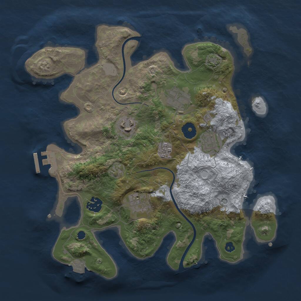 Rust Map: Procedural Map, Size: 3000, Seed: 370729117, 10 Monuments