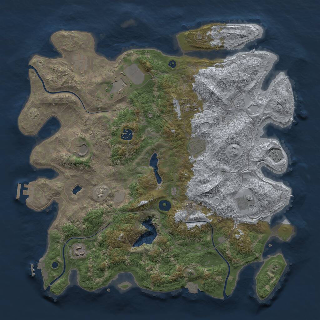 Rust Map: Procedural Map, Size: 4096, Seed: 20220119, 15 Monuments