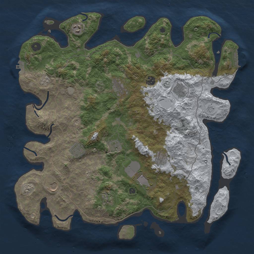 Rust Map: Procedural Map, Size: 4196, Seed: 4238, 20 Monuments