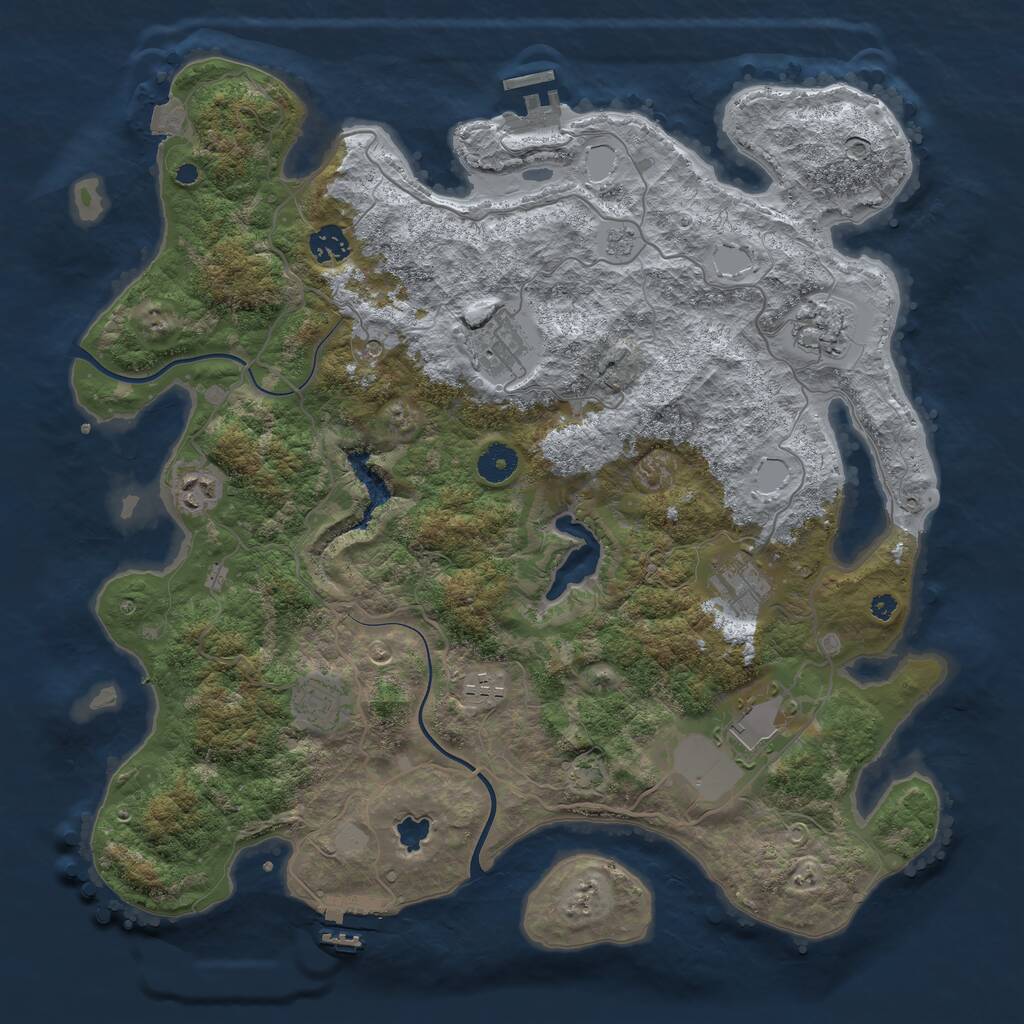 Rust Map: Procedural Map, Size: 4000, Seed: 882160, 14 Monuments