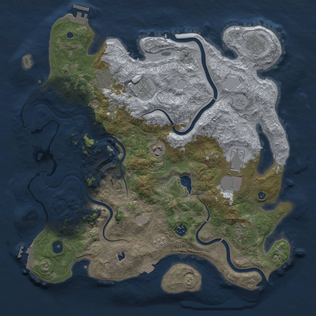 Rust Map: Procedural Map, Size: 4000, Seed: 882160, 14 Monuments