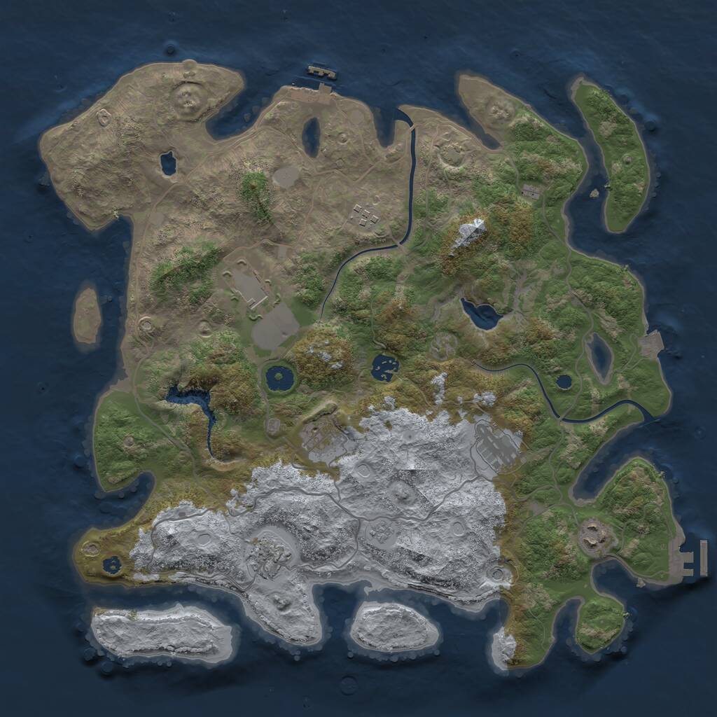 Rust Map: Procedural Map, Size: 4000, Seed: 131982, 13 Monuments