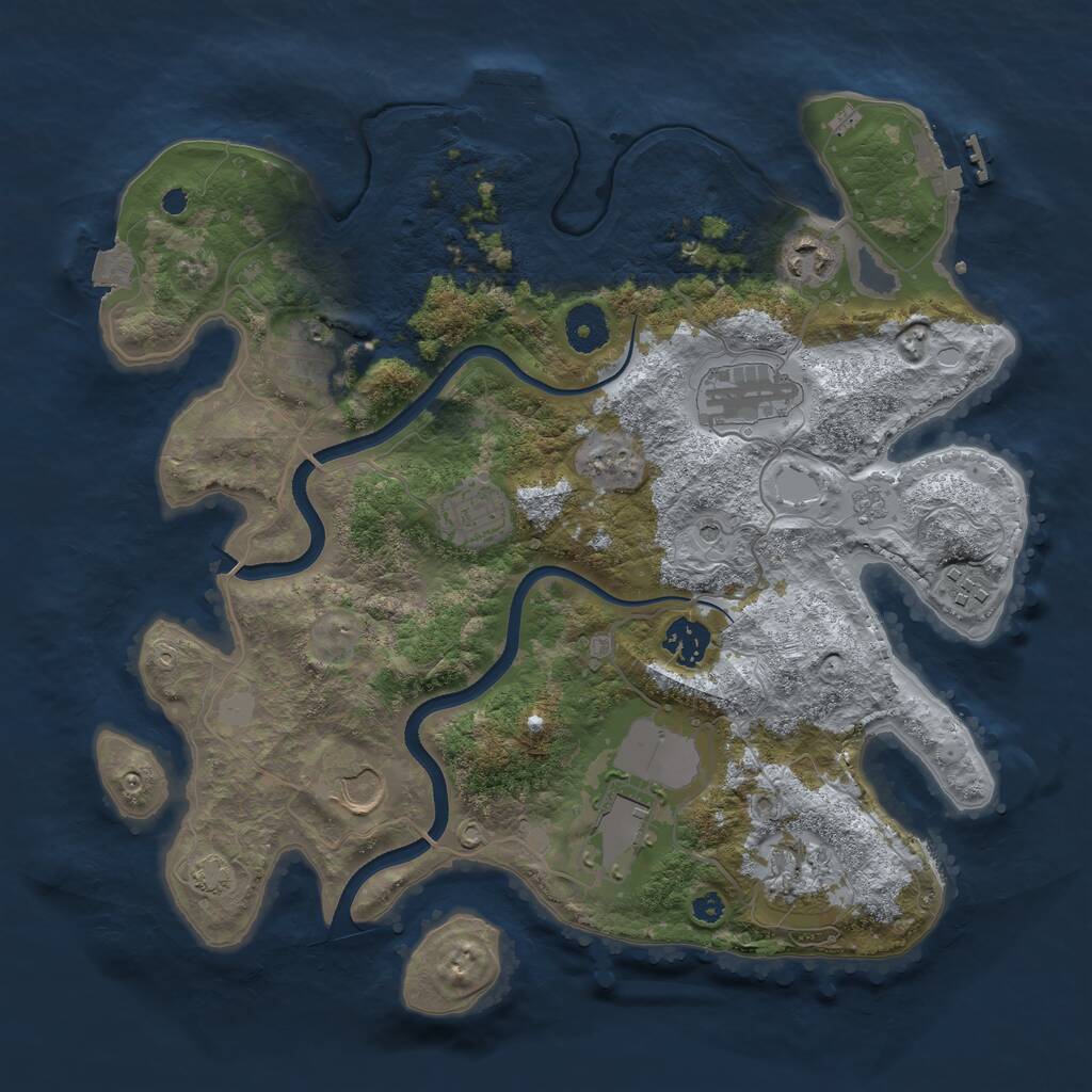 Rust Map: Procedural Map, Size: 3550, Seed: 712274, 15 Monuments