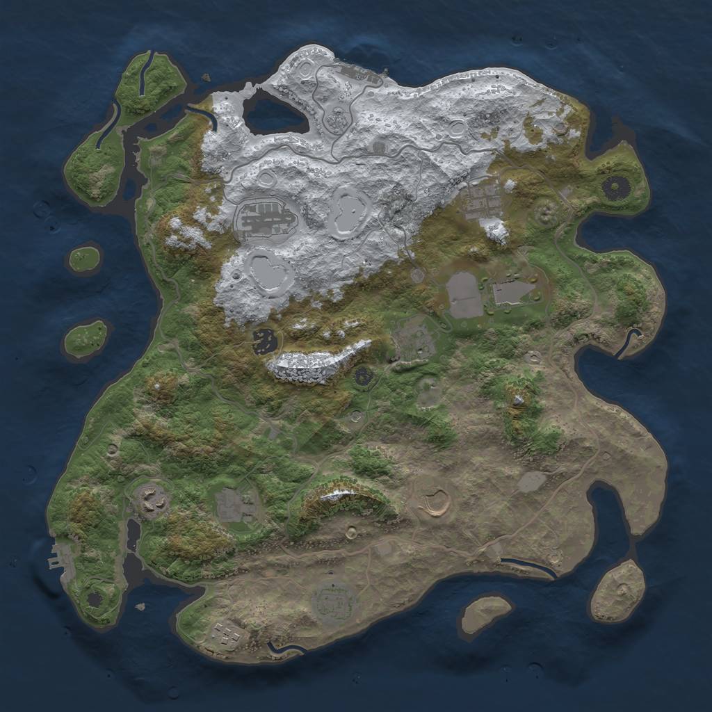 Rust Map: Procedural Map, Size: 4000, Seed: 20220118, 19 Monuments