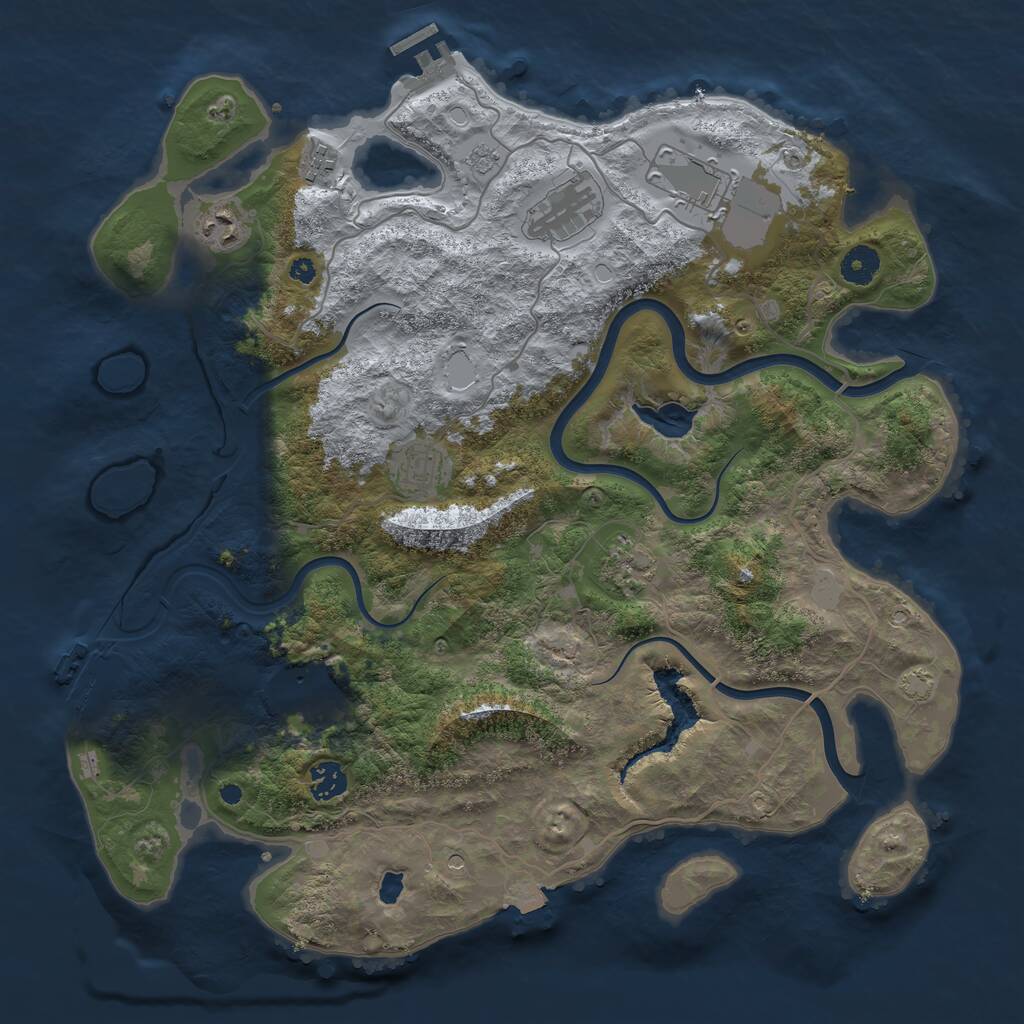 Rust Map: Procedural Map, Size: 4000, Seed: 20220118, 14 Monuments