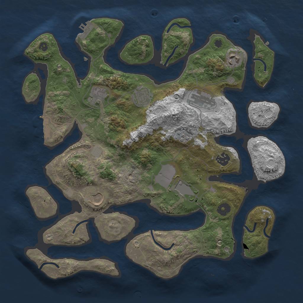 Rust Map: Procedural Map, Size: 3550, Seed: 182750, 15 Monuments