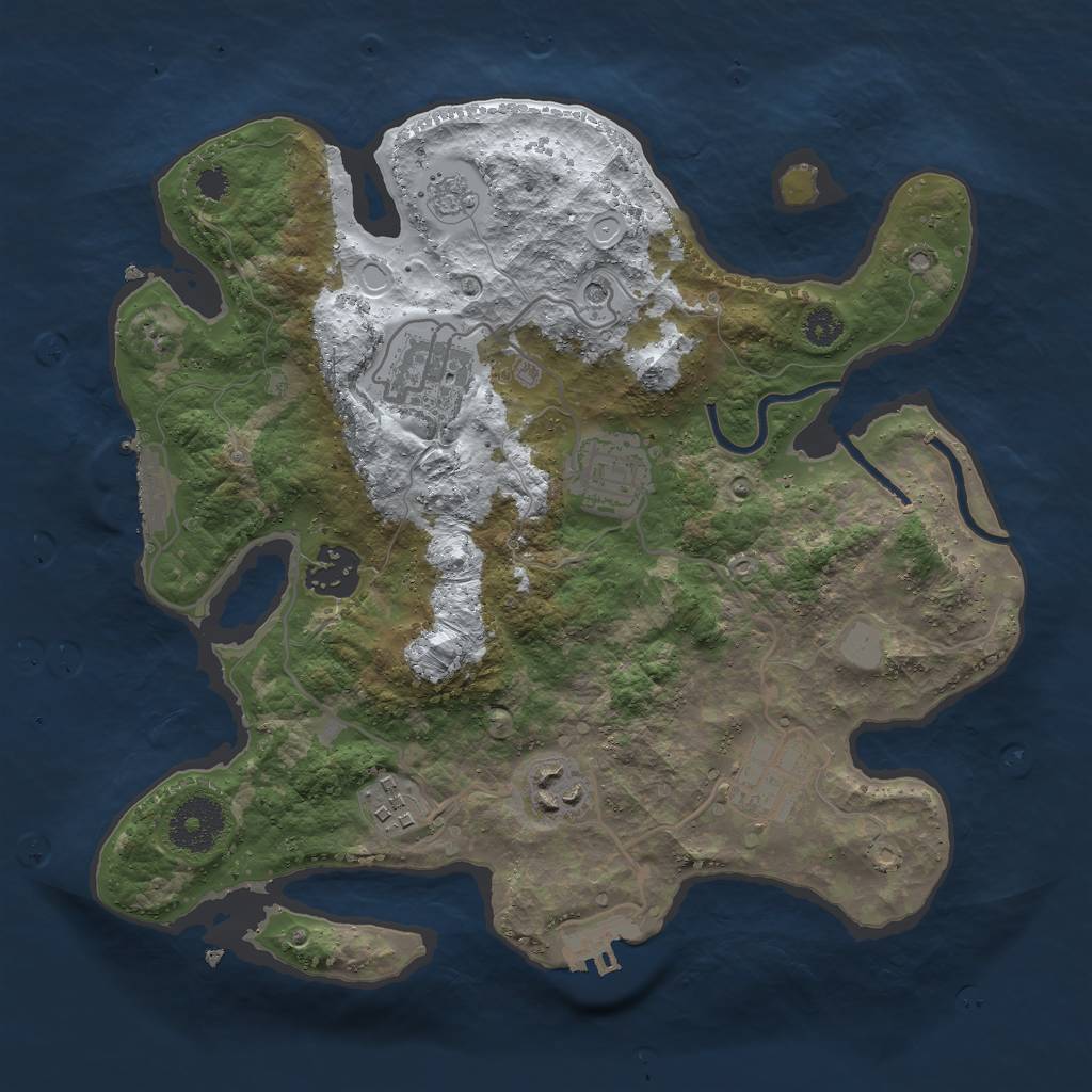 Rust Map: Procedural Map, Size: 3000, Seed: 347429, 15 Monuments