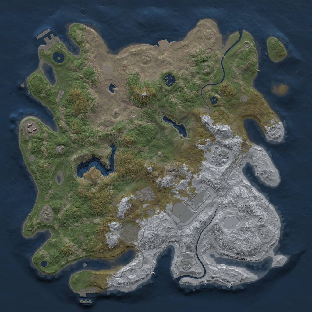 Rust Map: Procedural Map, Size: 4000, Seed: 828363, 13 Monuments