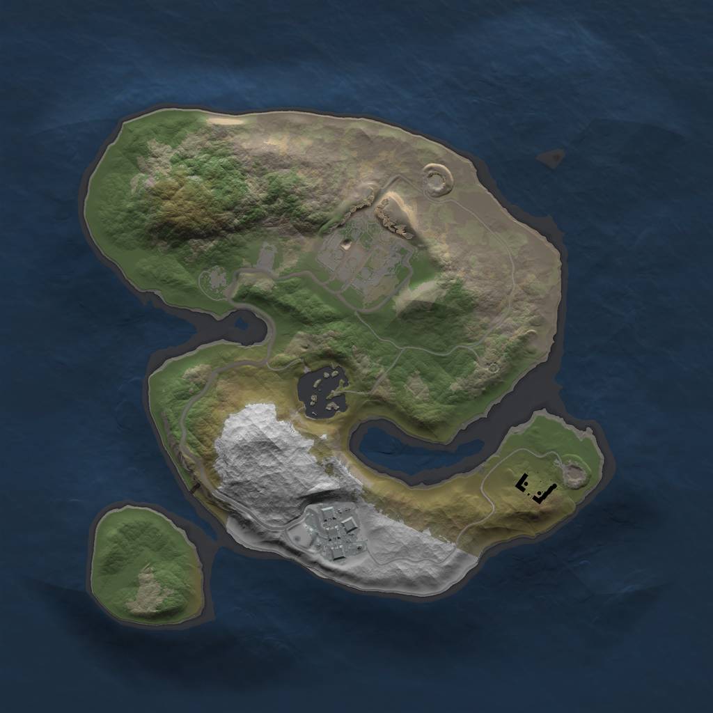 Rust Map: Barren, Size: 2000, Seed: 1083488158, 5 Monuments