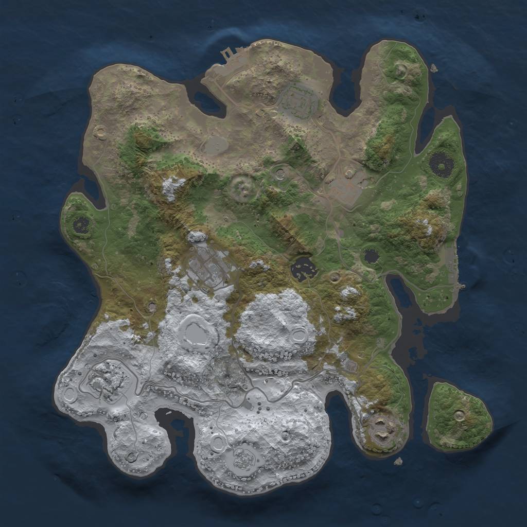 Rust Map: Procedural Map, Size: 3200, Seed: 23505271, 15 Monuments