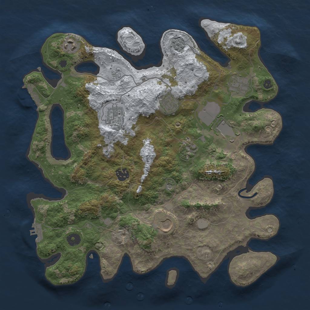 Rust Map: Procedural Map, Size: 3550, Seed: 51574, 18 Monuments