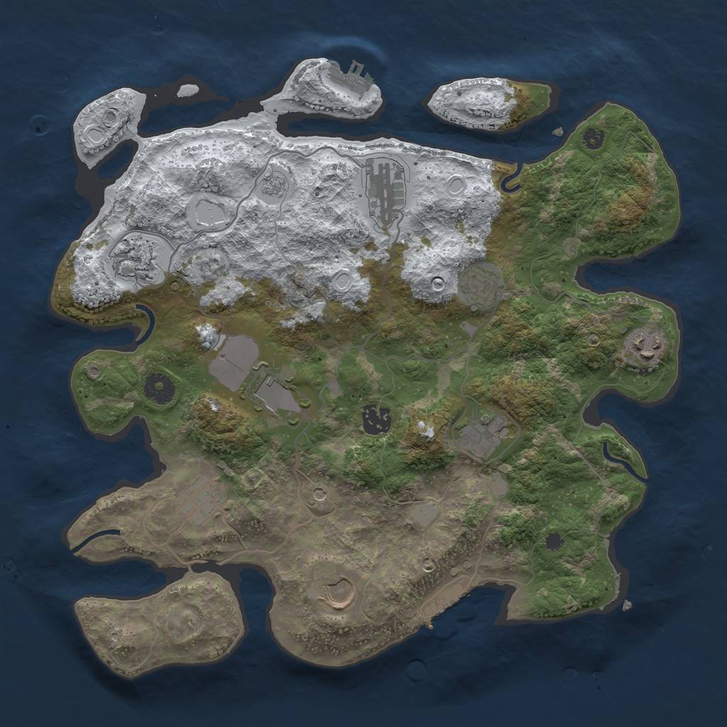 Rust Map: Procedural Map, Size: 3550, Seed: 566456, 18 Monuments