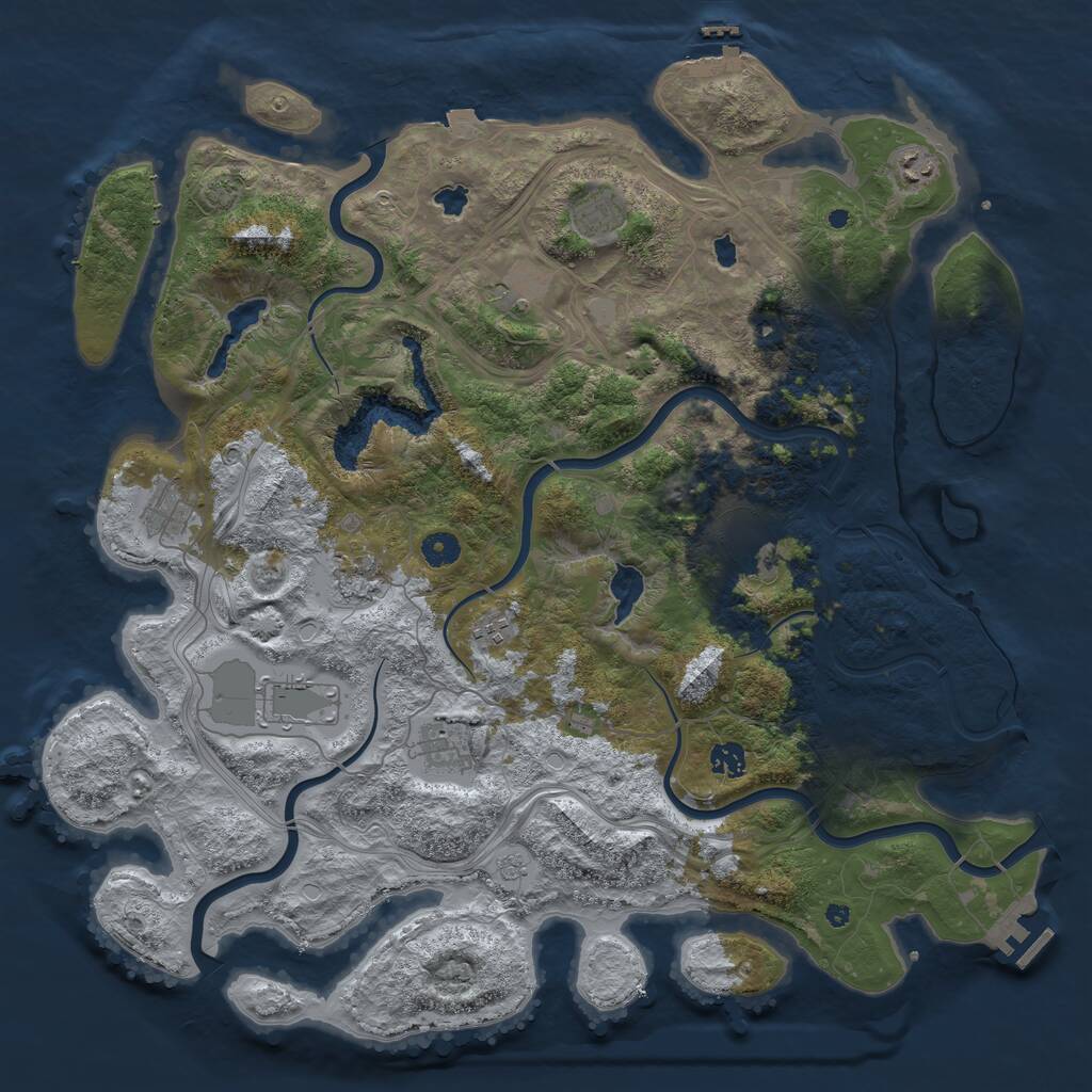Rust Map: Procedural Map, Size: 4500, Seed: 2472472, 16 Monuments
