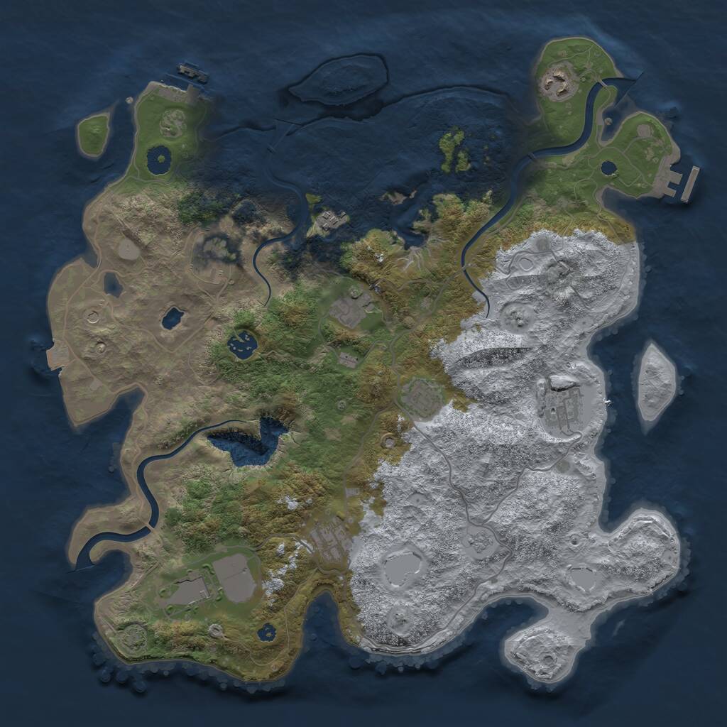 Rust Map: Procedural Map, Size: 4000, Seed: 679954, 15 Monuments