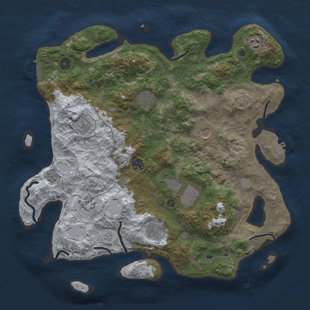Rust Map: Procedural Map, Size: 4000, Seed: 699275, 18 Monuments