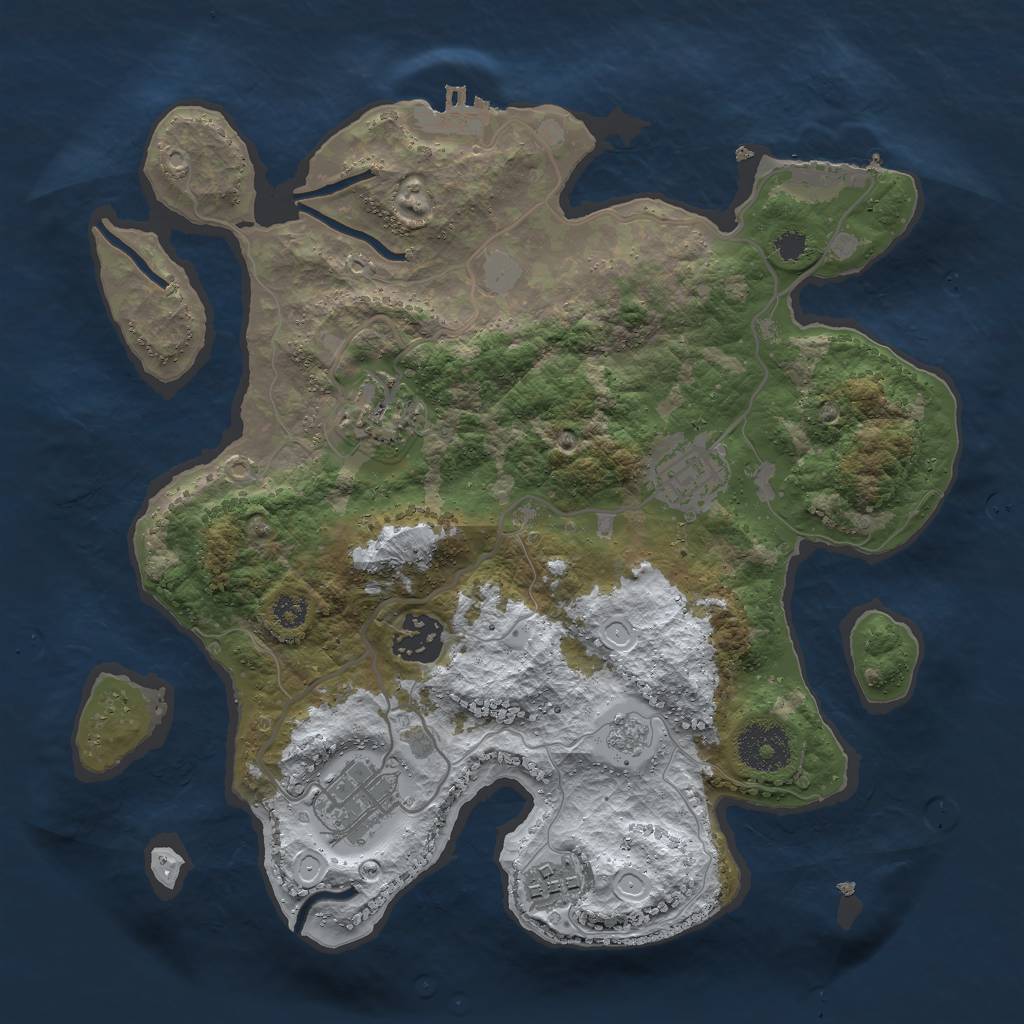 Rust Map: Procedural Map, Size: 3000, Seed: 612873122, 13 Monuments