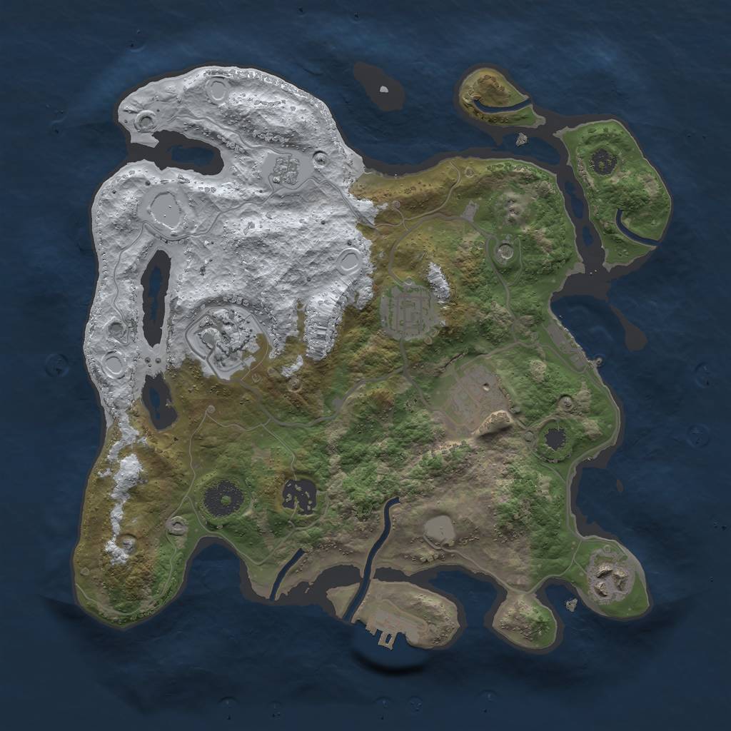 Rust Map: Procedural Map, Size: 3000, Seed: 1983823552, 14 Monuments