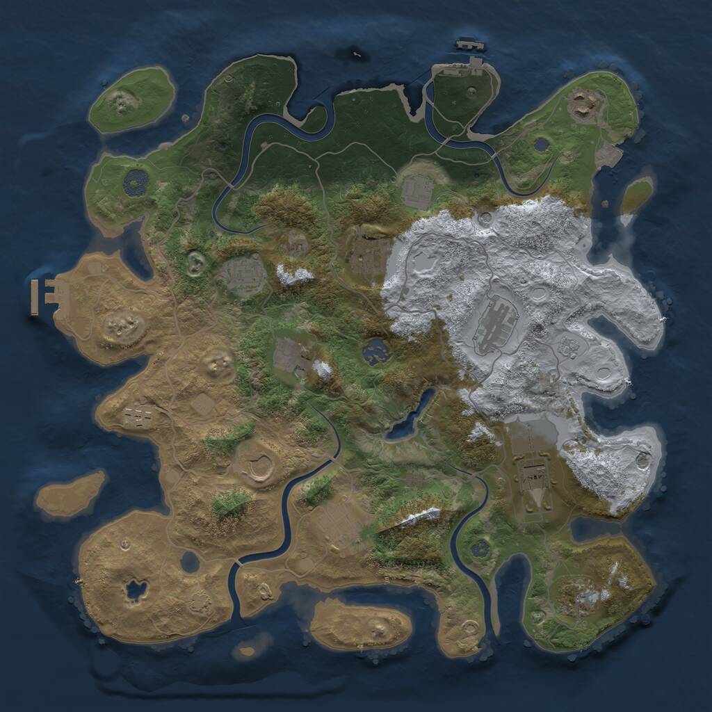 Rust Map: Procedural Map, Size: 4000, Seed: 1337, 17 Monuments