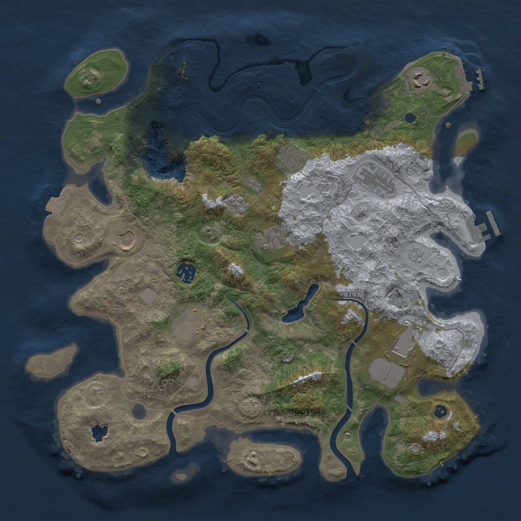 Rust Map: Procedural Map, Size: 4000, Seed: 1337, 15 Monuments