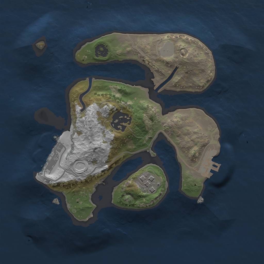 Rust Map: Procedural Map, Size: 2000, Seed: 2623, 9 Monuments