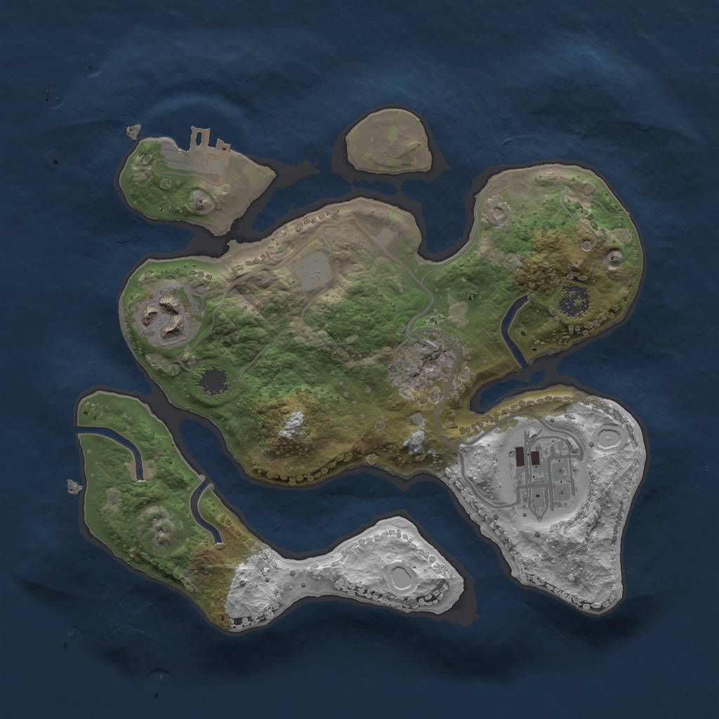 Rust Map: Procedural Map, Size: 2300, Seed: 242, 8 Monuments