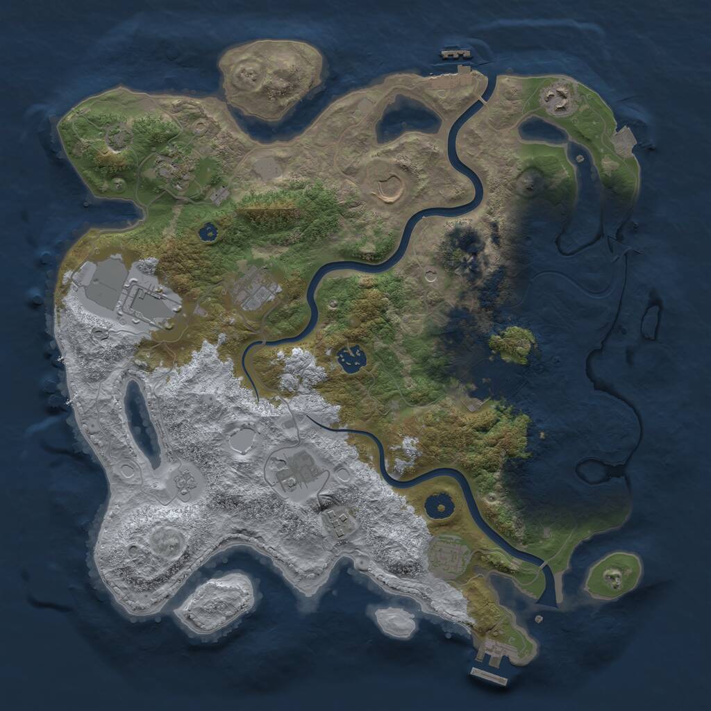 Rust Map: Procedural Map, Size: 3850, Seed: 1667565788, 16 Monuments