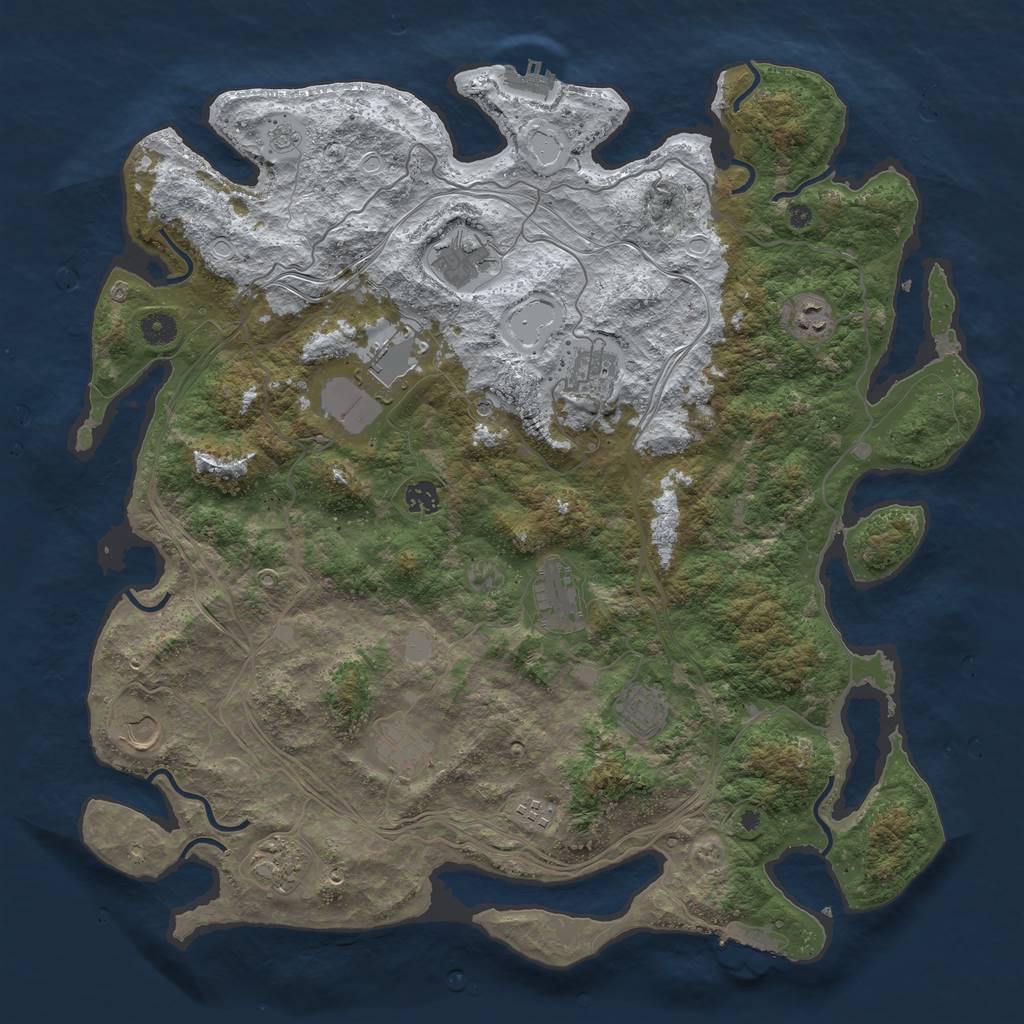 Rust Map: Procedural Map, Size: 4500, Seed: 5352278, 20 Monuments