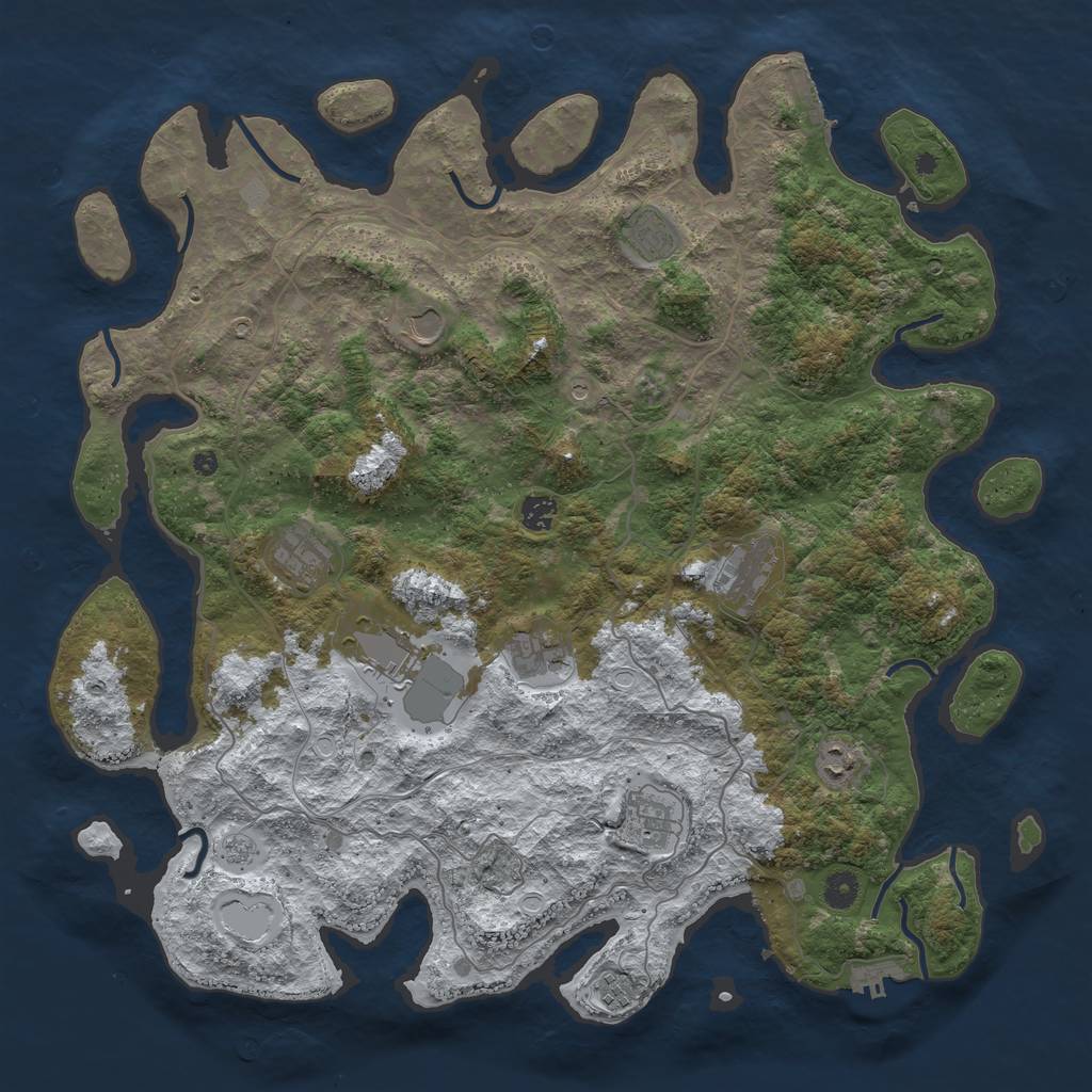 Rust Map: Procedural Map, Size: 4500, Seed: 4871771, 19 Monuments