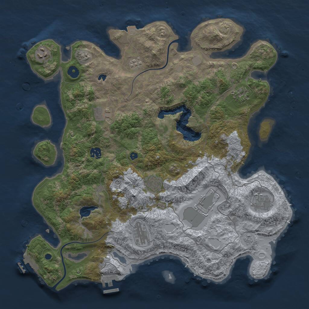 Rust Map: Procedural Map, Size: 4000, Seed: 985828, 15 Monuments
