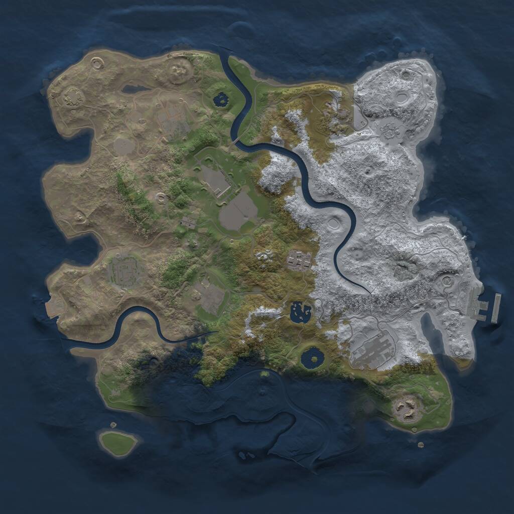 Rust Map: Procedural Map, Size: 3500, Seed: 1746338473, 14 Monuments