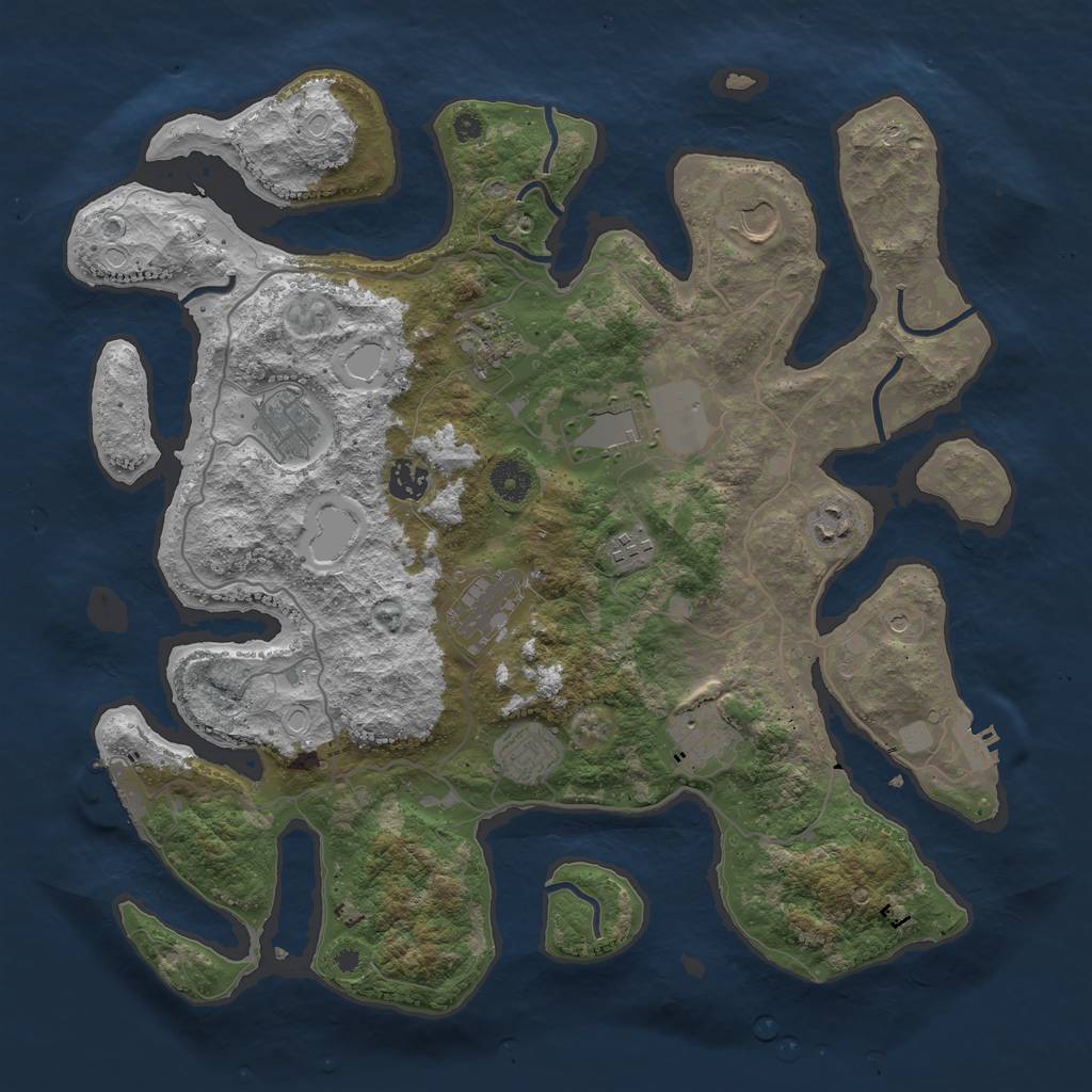 Rust Map: Procedural Map, Size: 4000, Seed: 257349, 18 Monuments