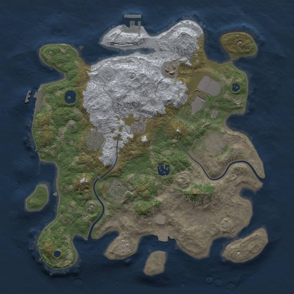 Rust Map: Procedural Map, Size: 3500, Seed: 167634556, 13 Monuments